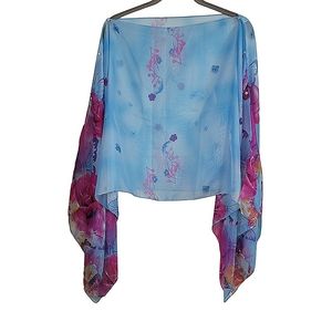 Chiffon Flowers & Butterflies Top with Pearls